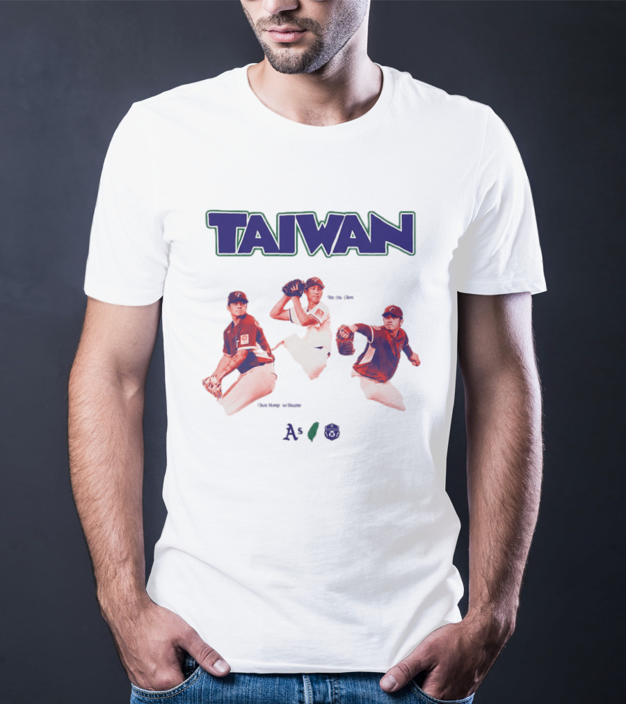 Taiwan Baseball Players Heritage With Taiwan Athletics And Baseball Federation Logos T-Shirt