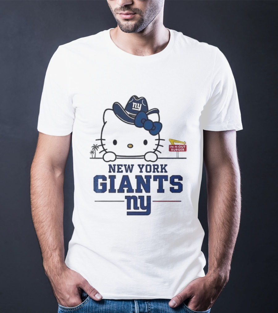 New York Giants Hello Kitty In N Out Burger Collaboration T-Shirt