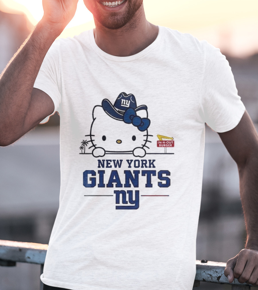 New York Giants Hello Kitty In N Out Burger Collaboration T-Shirt