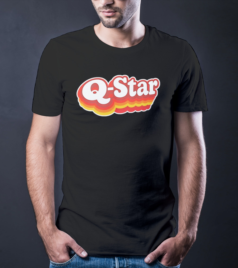 Q Star Vintage Retro Bold Font T-Shirt