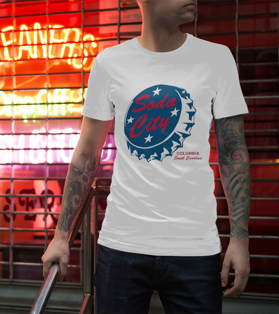 Soda City Columbia South Carolina Bottle Cap Stars T-Shirt