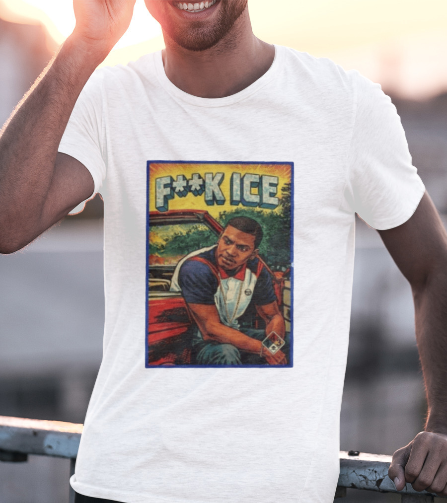 F**K ICE Tyler The Creator Style Graphic With Car And Cards T-Shirt