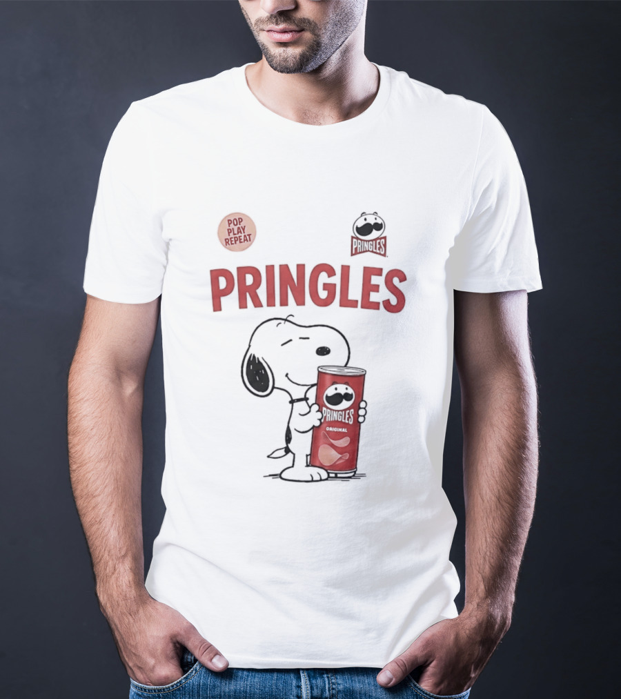 Snoopy Pringles Pop Play Repeat T-Shirt