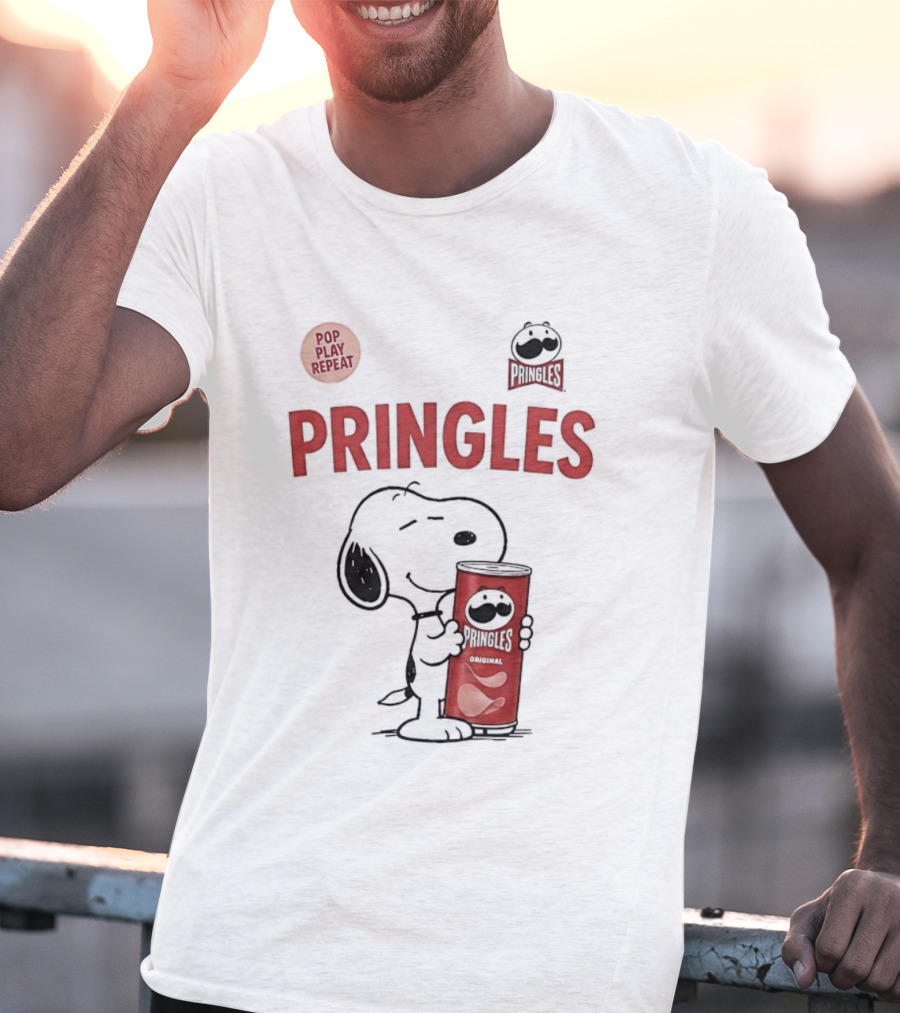 Snoopy Pringles Pop Play Repeat T-Shirt