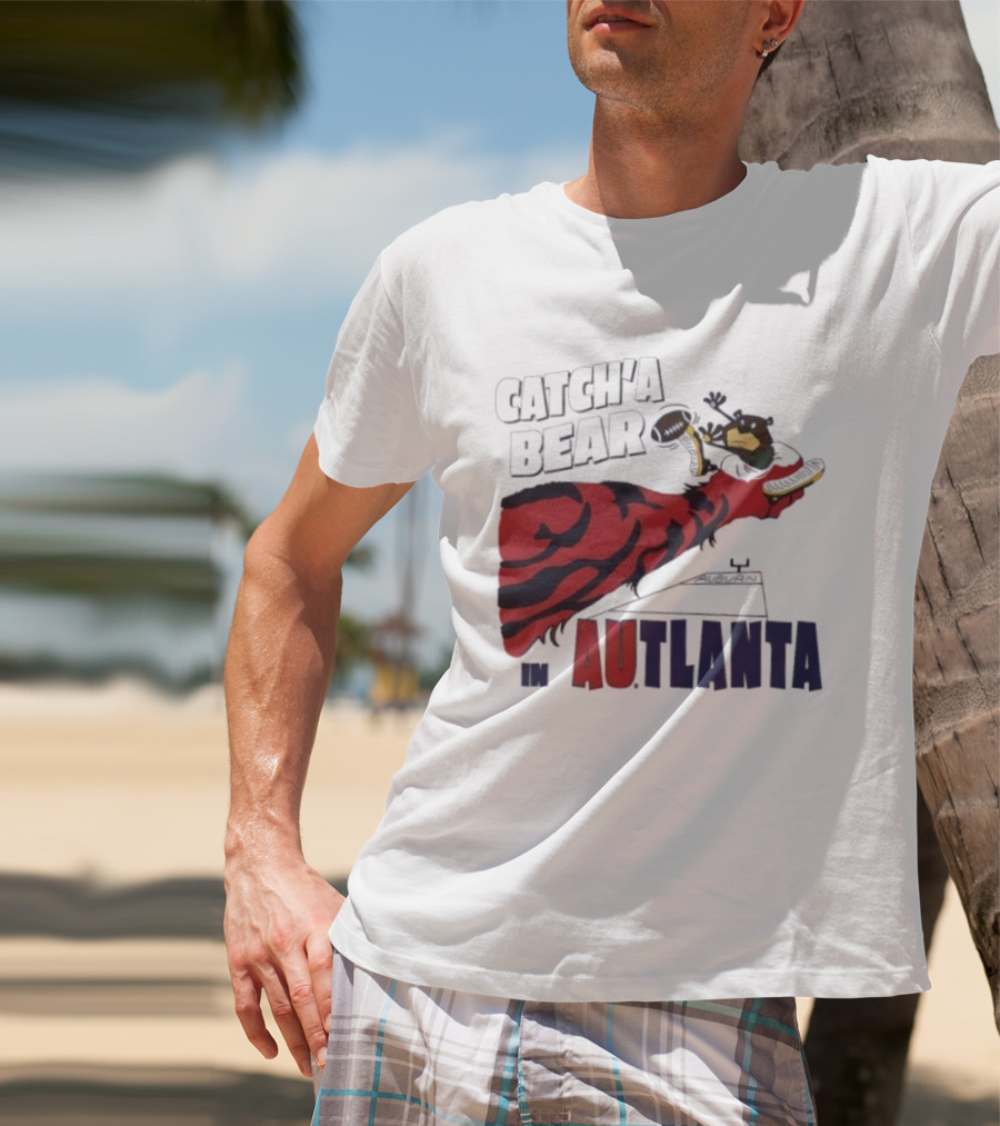 Catch'a Bear Auburn Tigers Vs Baylor Bears AUTlanta Tiger Stripe Football T-Shirt