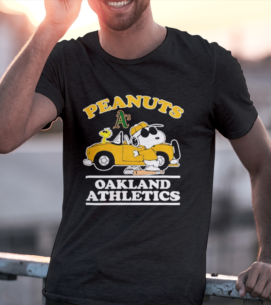 Peanuts Snoopy Woodstock Oakland Athletics A's T-Shirt