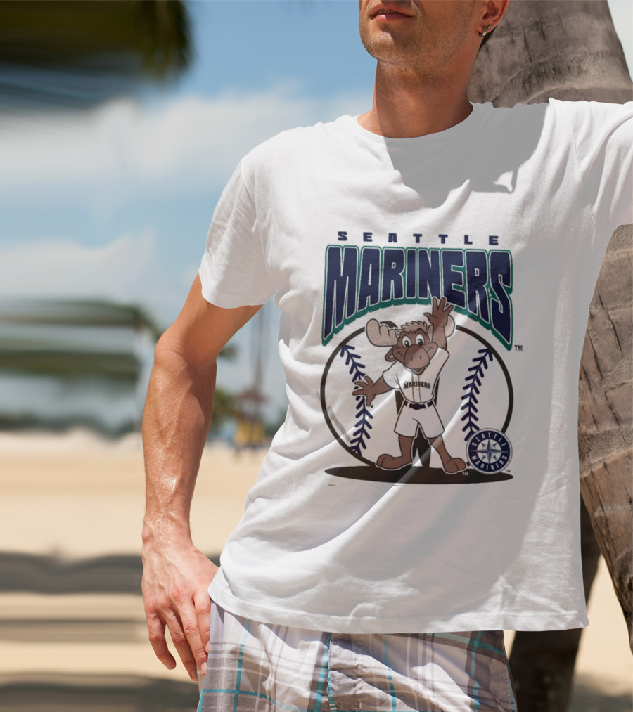 Seattle Mariners Moose Character Youth Mitchell & Ness Mania T-Shirt