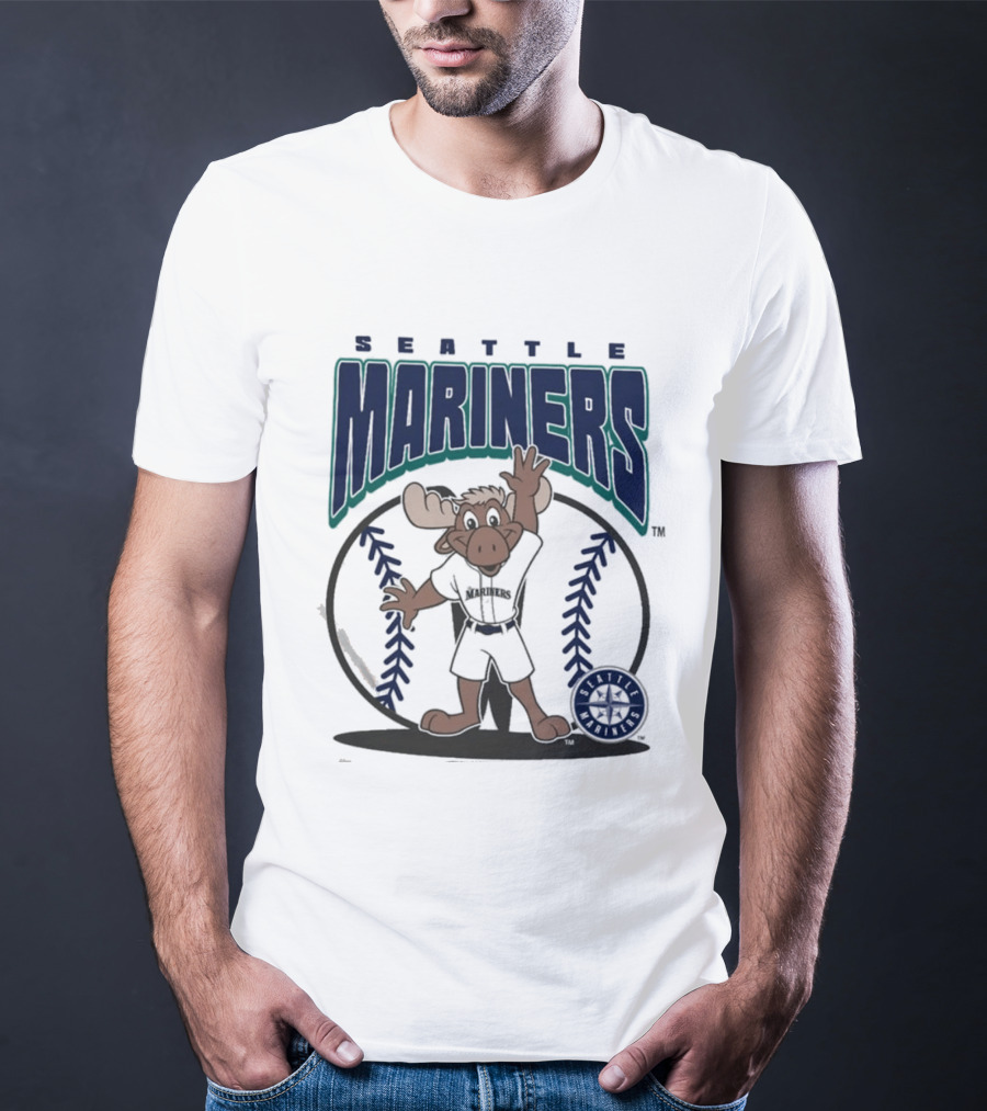 Seattle Mariners Moose Character Youth Mitchell & Ness Mania T-Shirt
