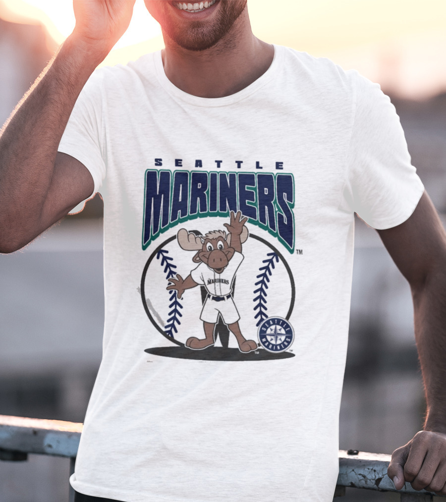 Seattle Mariners Moose Character Youth Mitchell & Ness Mania T-Shirt