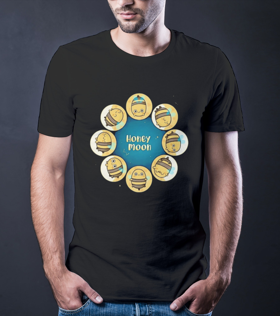Honey Moon Bee Phases Astronomical Nature Cycle T-Shirt