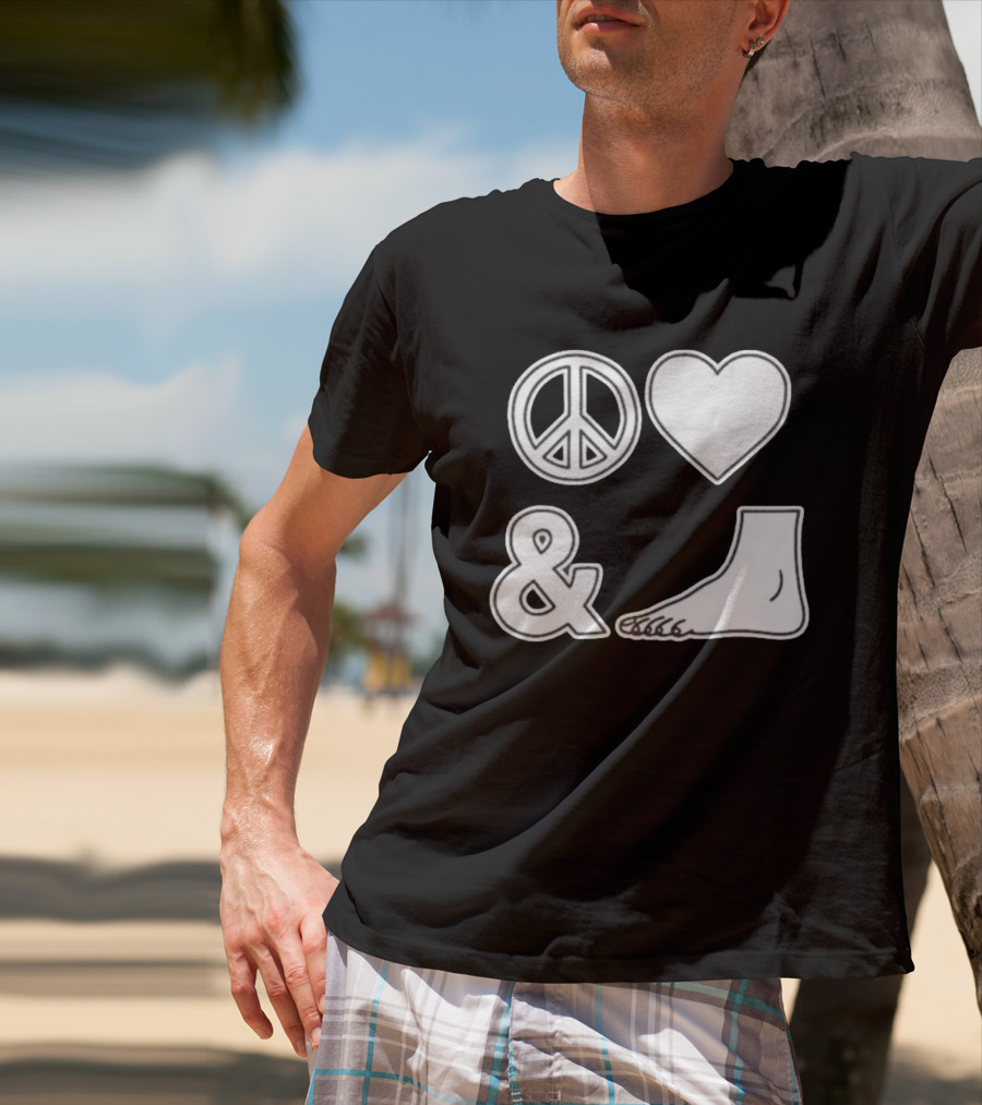 Peace Love & Feet Heart Foot T-Shirt