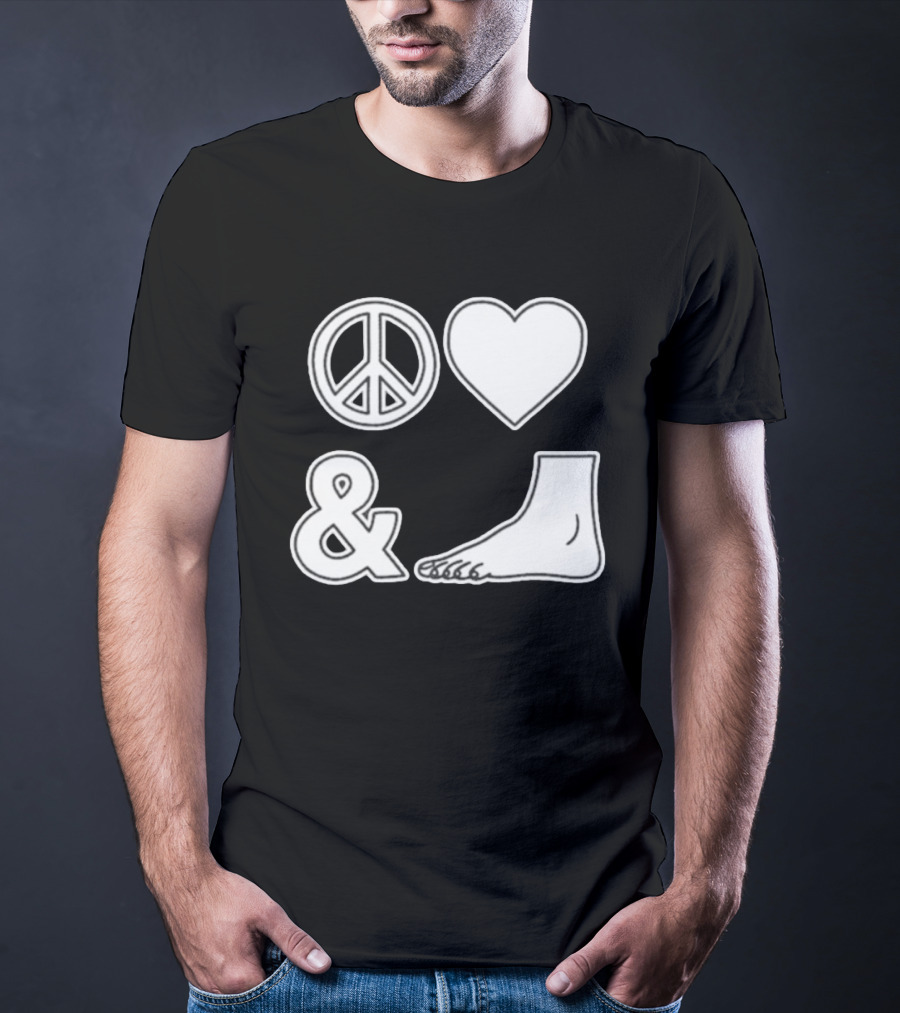 Peace Love & Feet Heart Foot T-Shirt