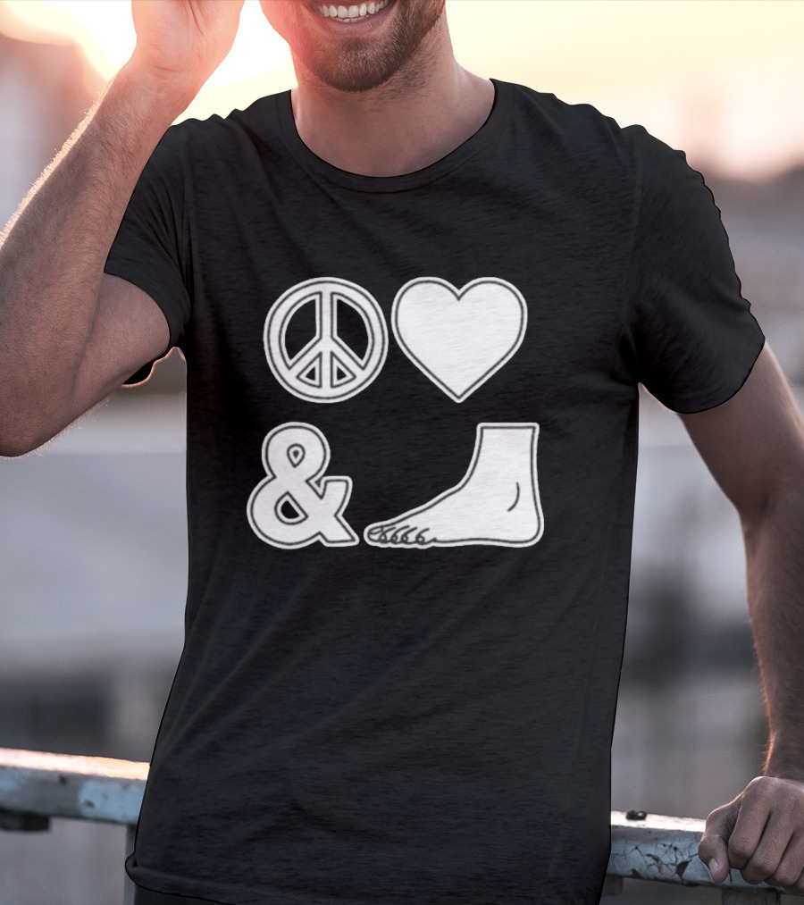 Peace Love & Feet Heart Foot T-Shirt