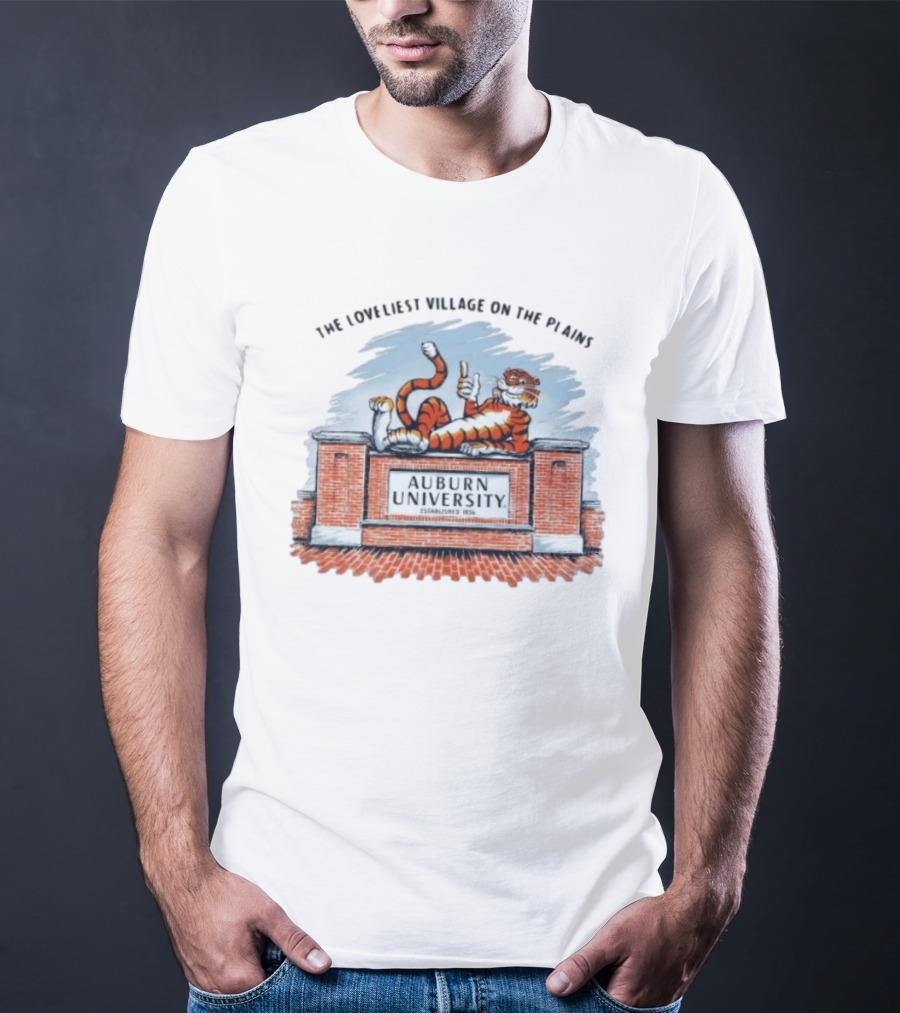 Auburn University Established 1856 The Loveliest Village On The Plains Tiger T-Shirt