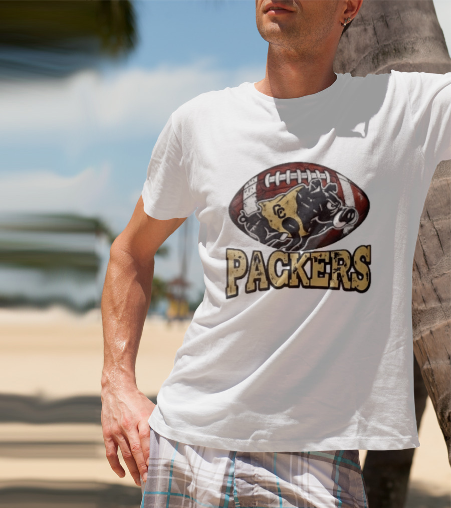 Colquitt County Packers Vintage Style Cartoon Boar Football T-Shirt