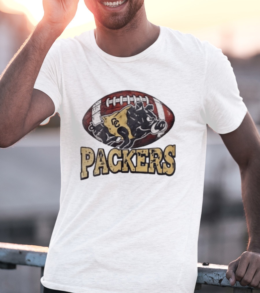 Colquitt County Packers Vintage Style Cartoon Boar Football T-Shirt