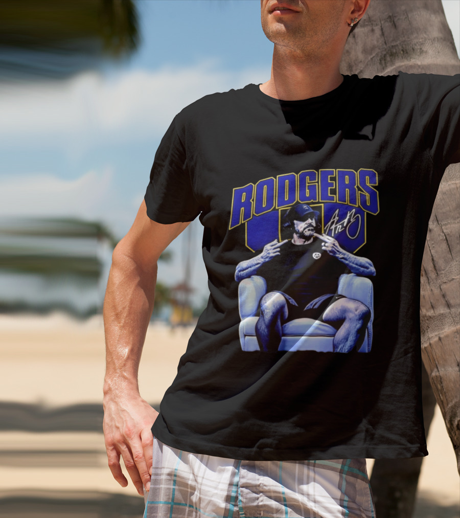 Rodgers Aaron Rodgers Signed Pittsburgh Steelers Quarterback Icon Armchair T-Shirt