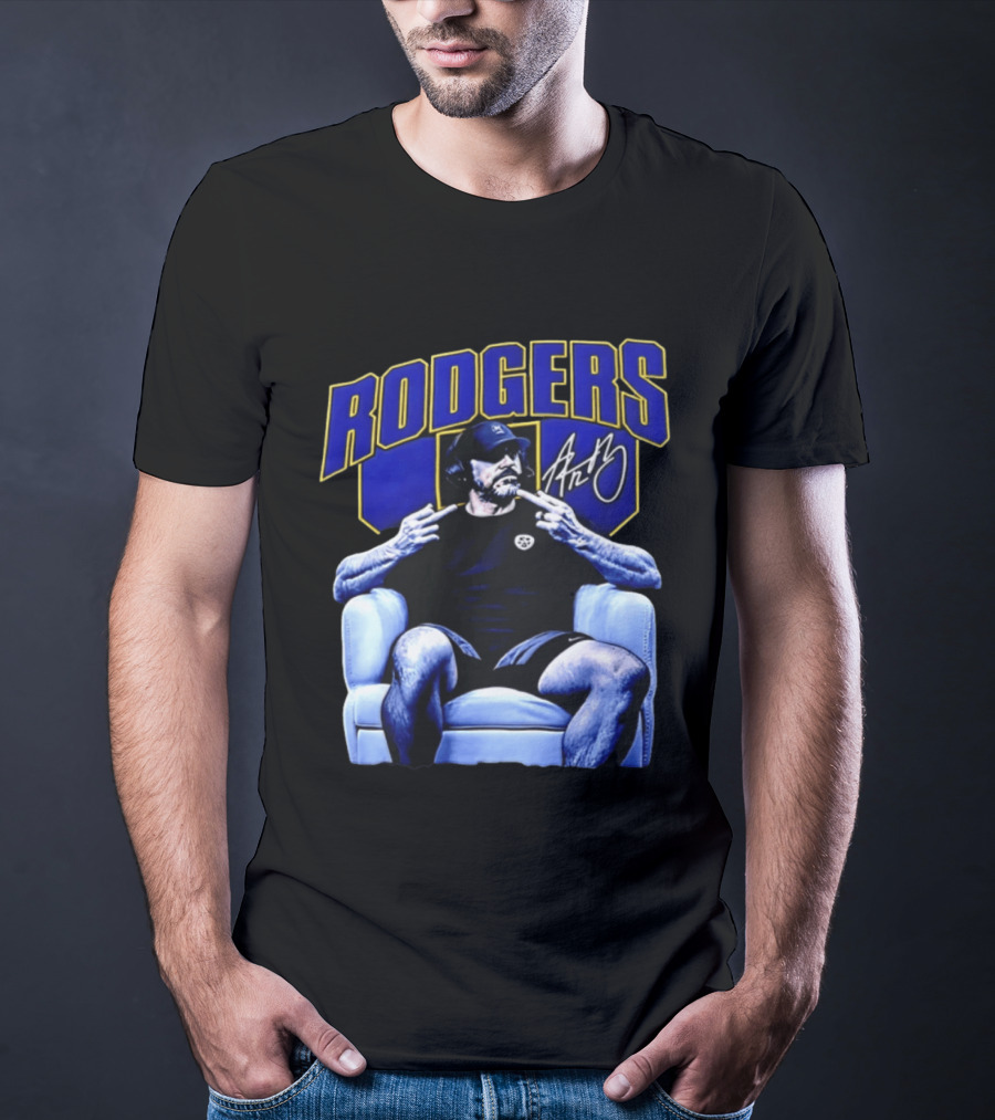 Rodgers Aaron Rodgers Signed Pittsburgh Steelers Quarterback Icon Armchair T-Shirt