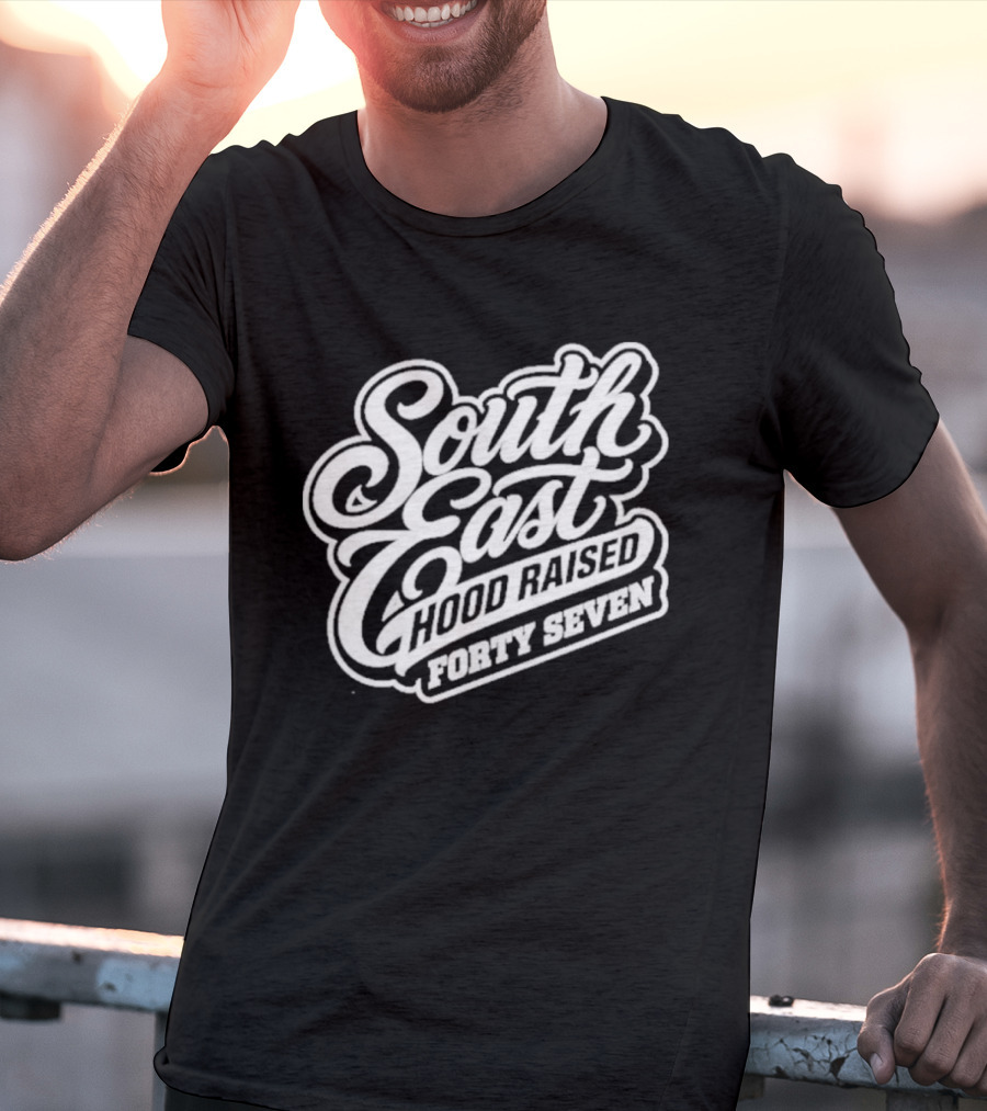 South East Hood Raised Forty Seven Streetwear Collection T-Shirt