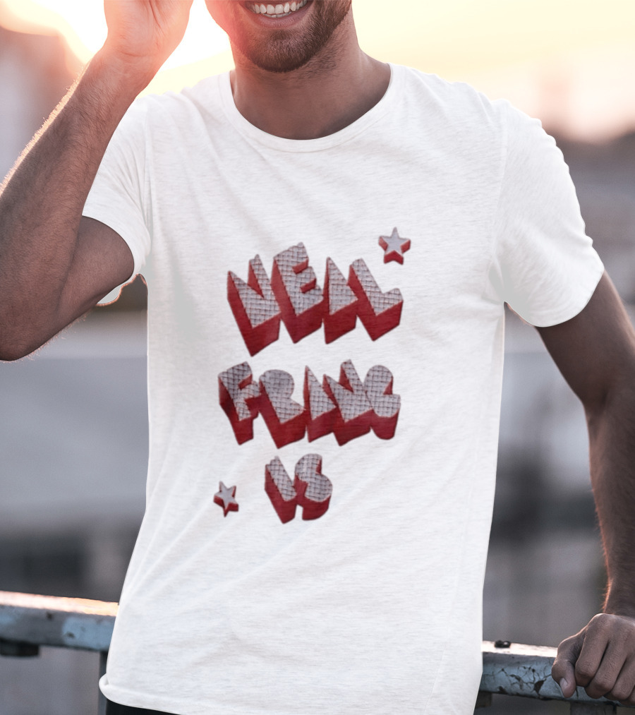Neal Francis Is Checkerboard Red Block Letters With Stars T-Shirt