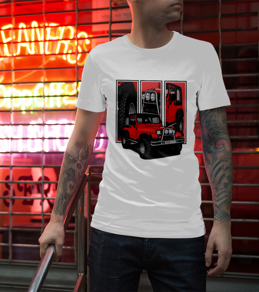 Red Jeep Wrangler 4x4 Off Road Adventure Vehicle Four Wheel Drive T-Shirt