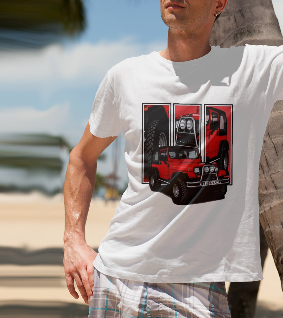 Red Jeep Wrangler 4x4 Off Road Adventure Vehicle Four Wheel Drive T-Shirt