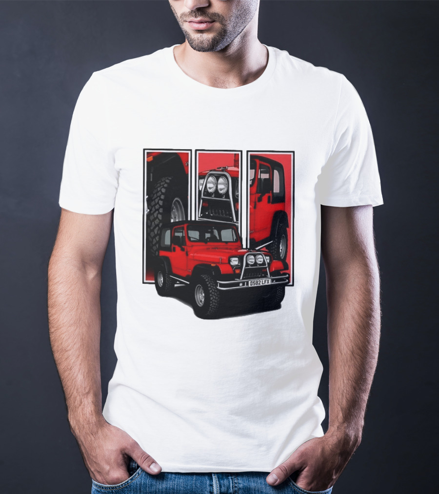 Red Jeep Wrangler 4x4 Off Road Adventure Vehicle Four Wheel Drive T-Shirt