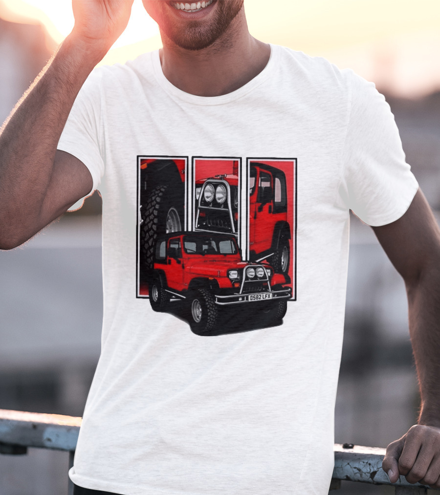 Red Jeep Wrangler 4x4 Off Road Adventure Vehicle Four Wheel Drive T-Shirt