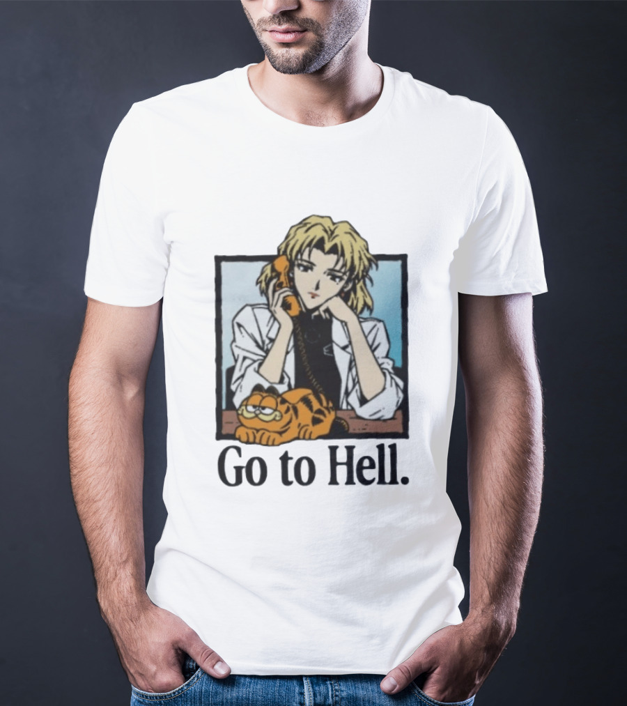 Ritsuko Evangelion Go To Hell Lasagna Cat Phone T-Shirt