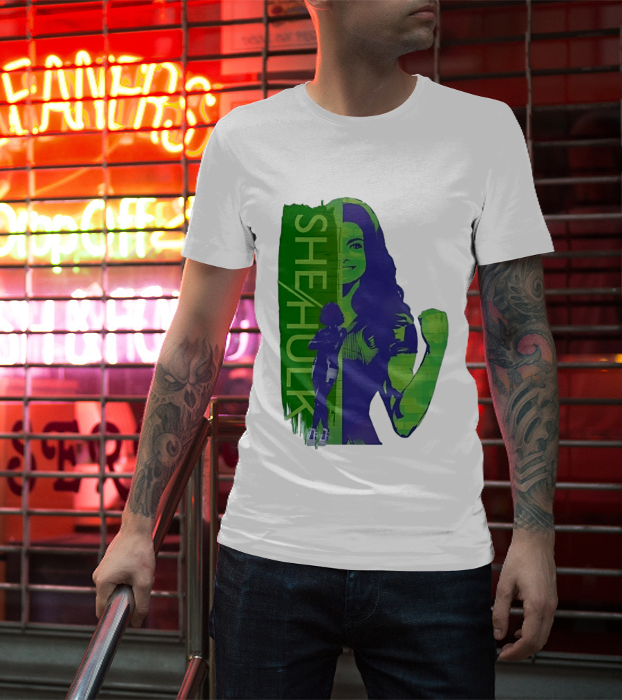 She Hulk Marvel Superhero Jennifer Walters Comic Style Heroic Pose T-Shirt