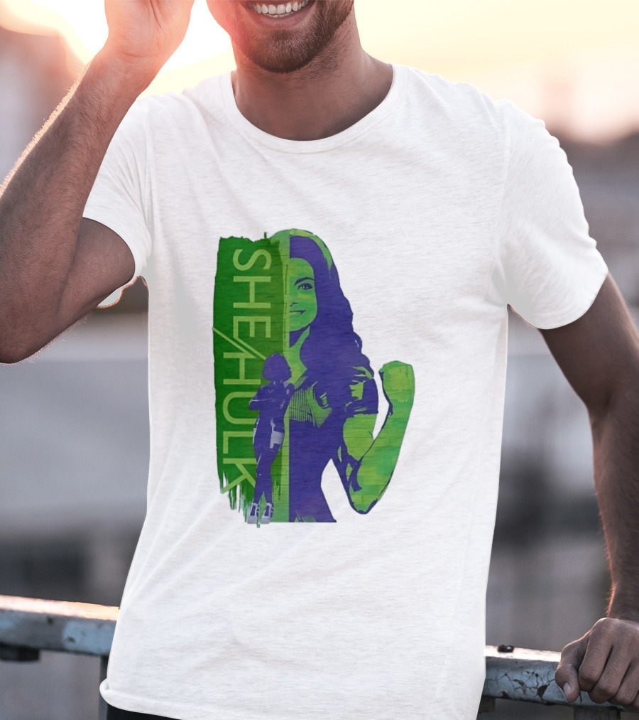 She Hulk Marvel Superhero Jennifer Walters Comic Style Heroic Pose T-Shirt