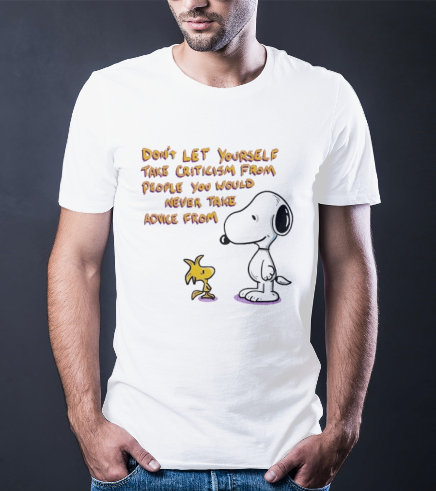 Snoopy Advice Criticism Peanuts Woodstock T-Shirt
