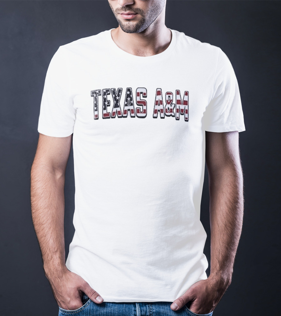 Texas A&M Football USA Flag Salute To Service T-Shirt