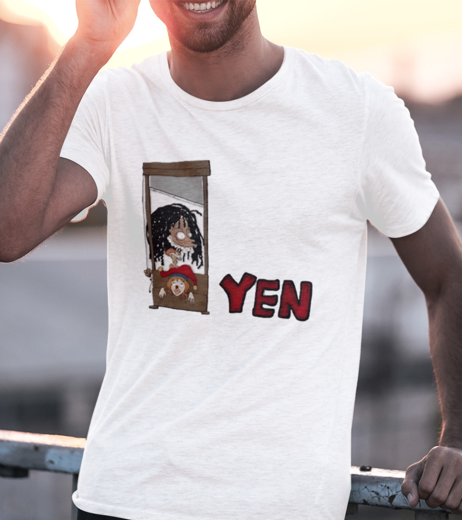 Yen Guillotine Clown Head Cartoon T-Shirt