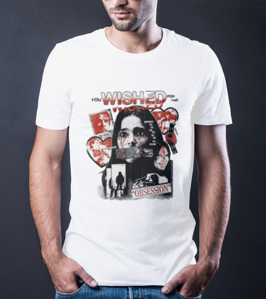 You Wished For This Obsession Nikki Halftone Gagged Woman Blood Tears Collage T-Shirt
