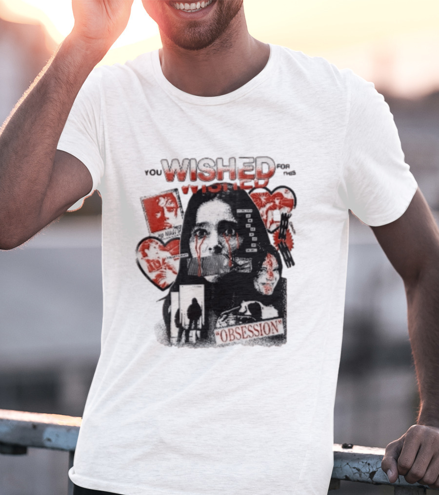 You Wished For This Obsession Nikki Halftone Gagged Woman Blood Tears Collage T-Shirt