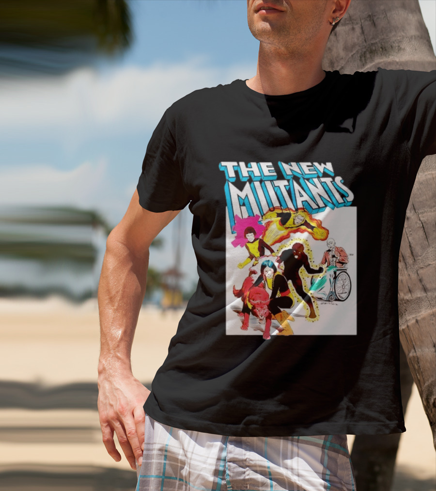 The New Mutants Marvel Comic Book Cover Featuring Iconic Characters T-Shirt