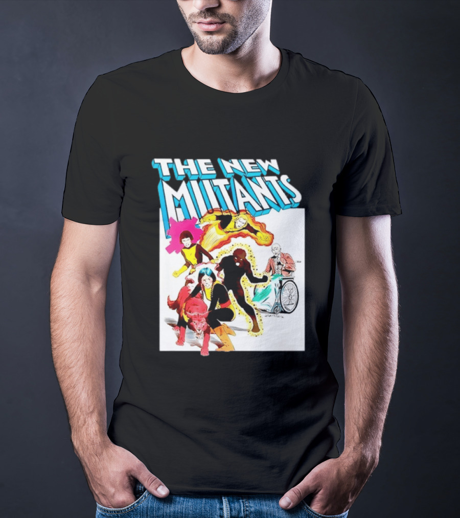 The New Mutants Marvel Comic Book Cover Featuring Iconic Characters T-Shirt