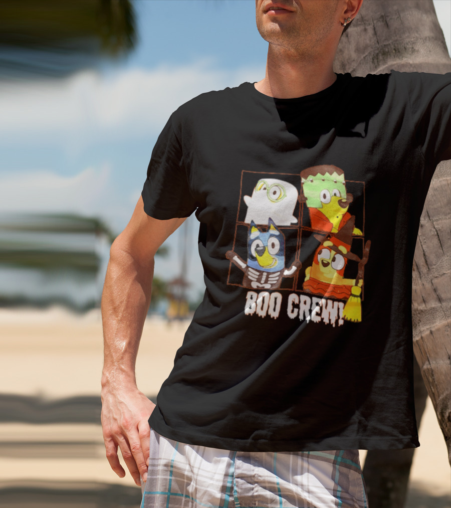 Boo Crew Bluey Halloween Ghost Frankenstein Witch Skeleton T-Shirt