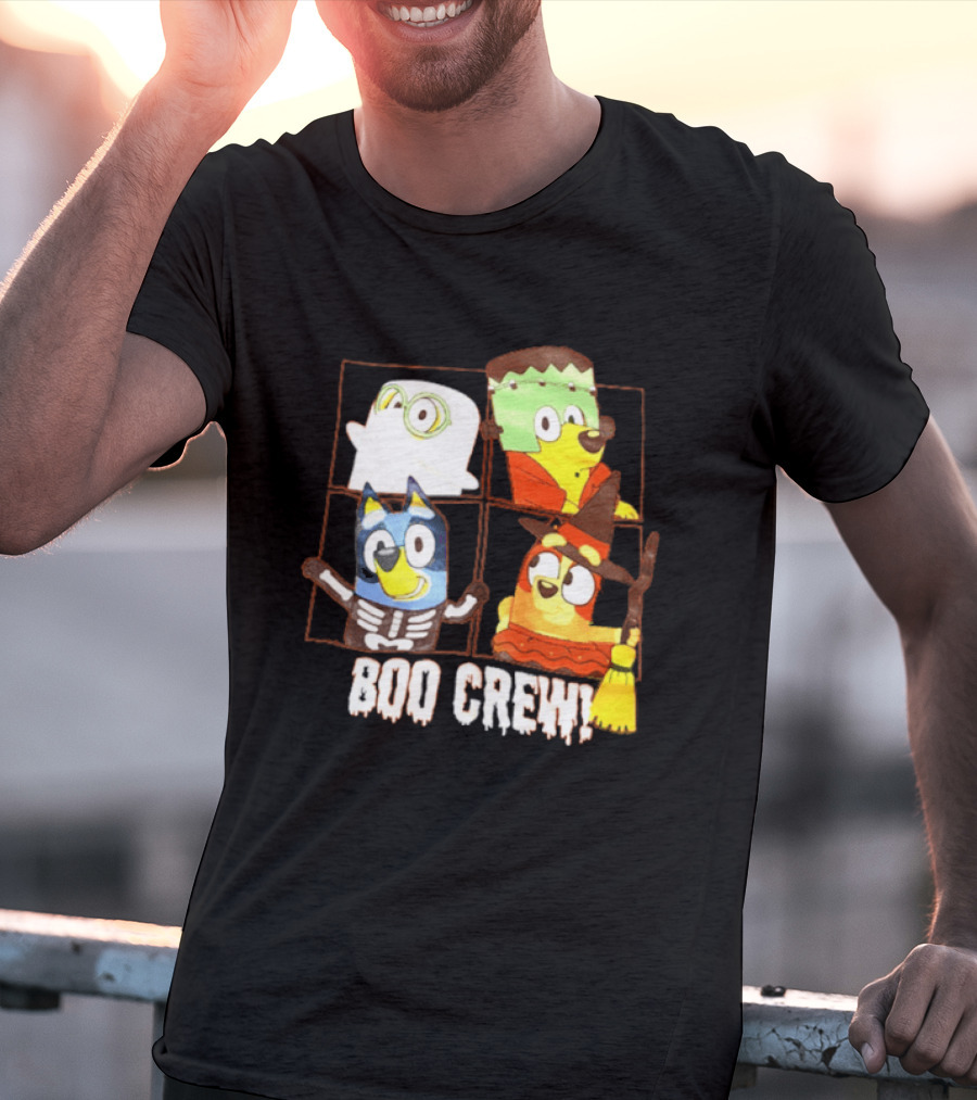 Boo Crew Bluey Halloween Ghost Frankenstein Witch Skeleton T-Shirt