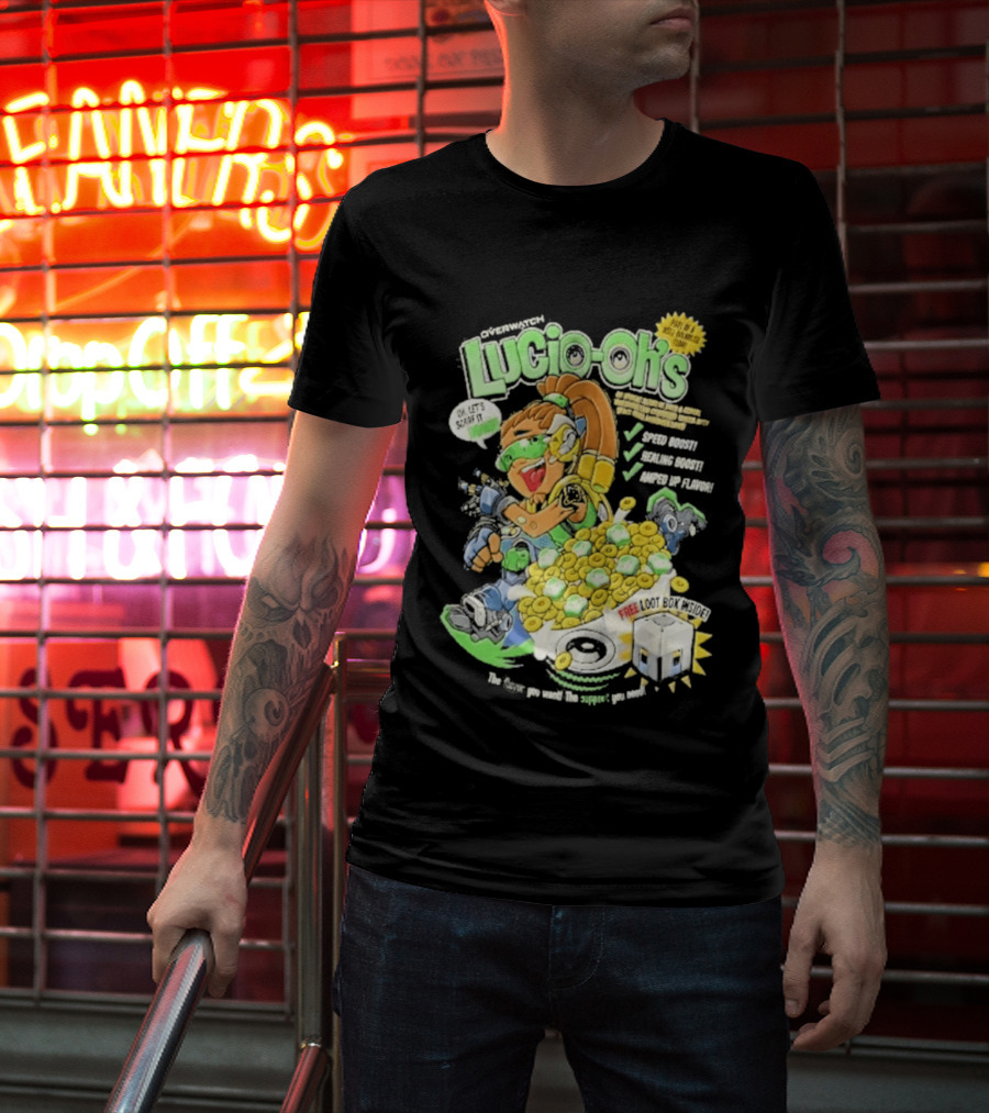 Lucio Oh's Cereal Sound Boost Sonic Waves Packed With Flavor T-Shirt