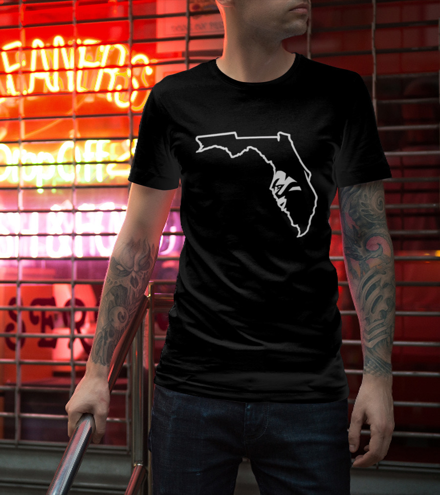 Miami Florida State Seminoles Outline Map T-Shirt