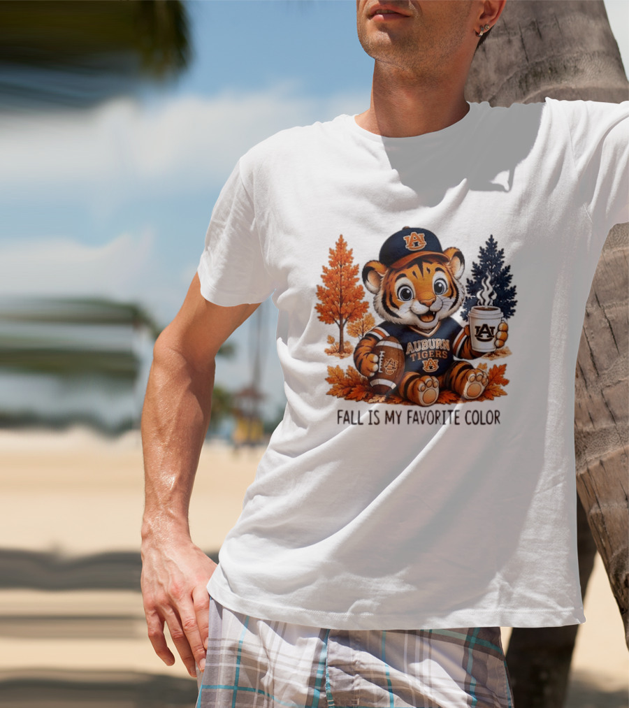 Auburn Tigers Fall Is My Favorite Color Football And Coffee Tiger T-Shirt