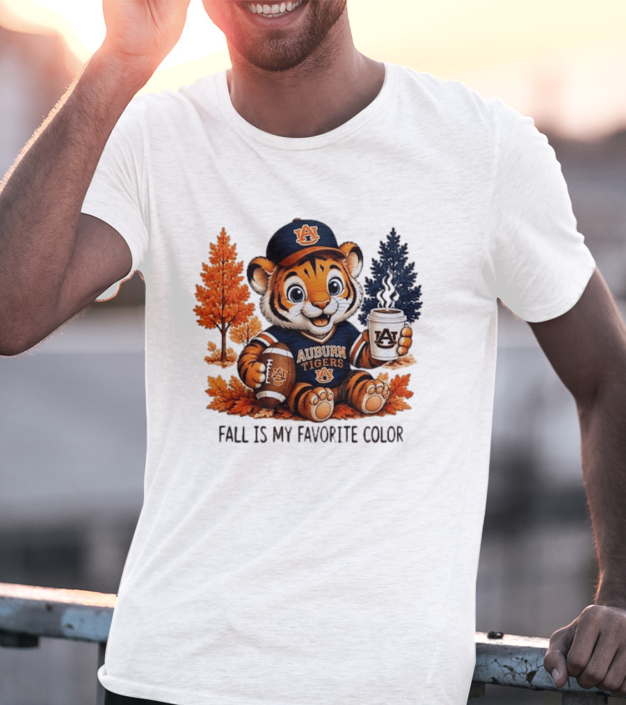 Auburn Tigers Fall Is My Favorite Color Football And Coffee Tiger T-Shirt