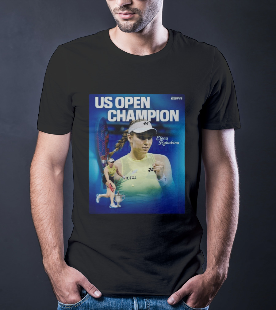 US Open Champion Elena Rybakina Win Featured By ESPN T-Shirt