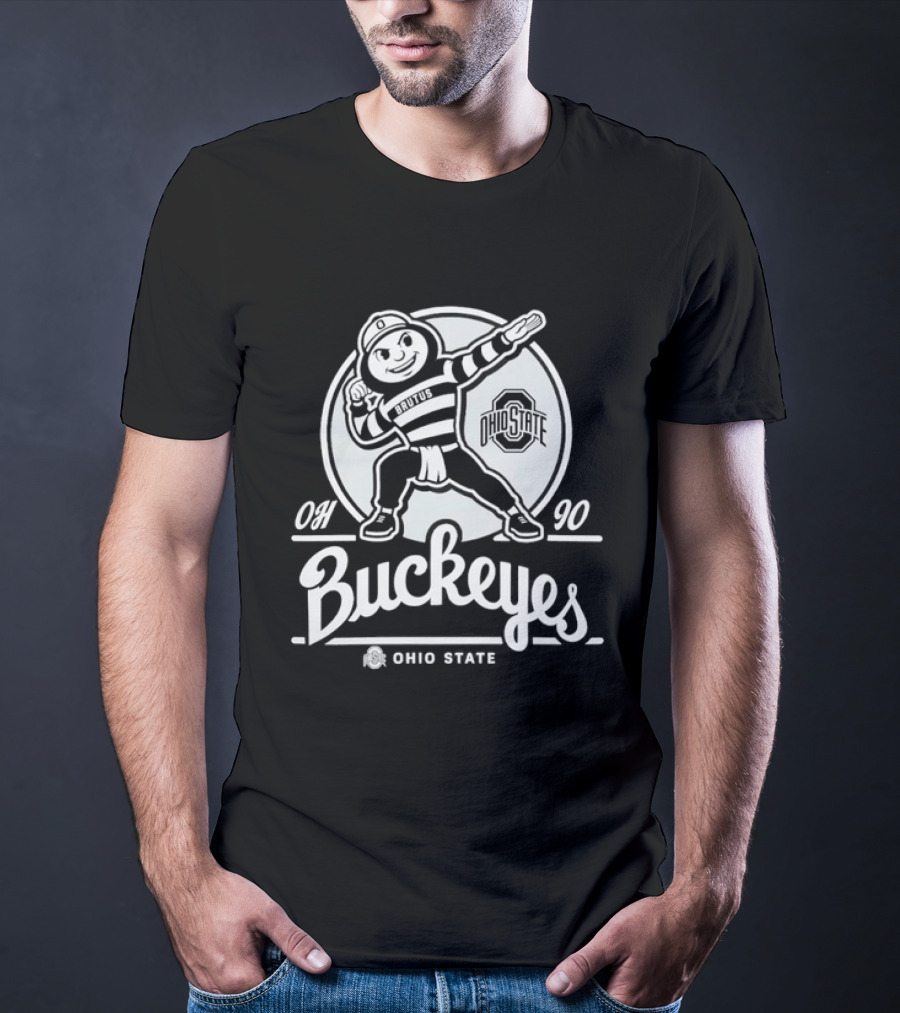 Ohio State Buckeyes OH 90 Brutus Mascot Graphic 47 Mark T-Shirt