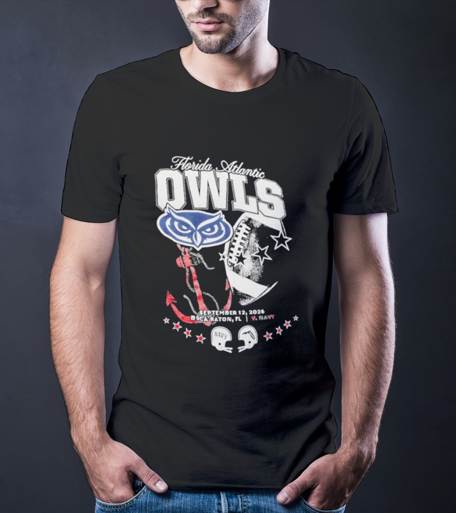 Florida Atlantic Owls September 12 2026 Boca Raton FL Vs Navy T-Shirt