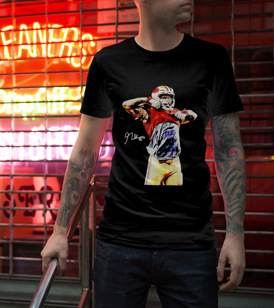 George Kittle Autograph San Francisco 49ers Football Celebration T-Shirt
