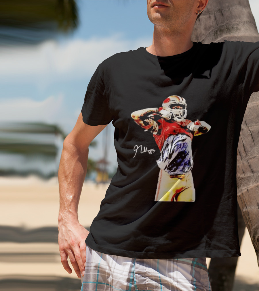 George Kittle Autograph San Francisco 49ers Football Celebration T-Shirt