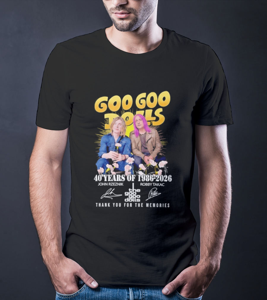 Goo Goo Dolls 40 Years 1986 2026 John Rzeznik Robby Takac Thank You For The Memories T-Shirt